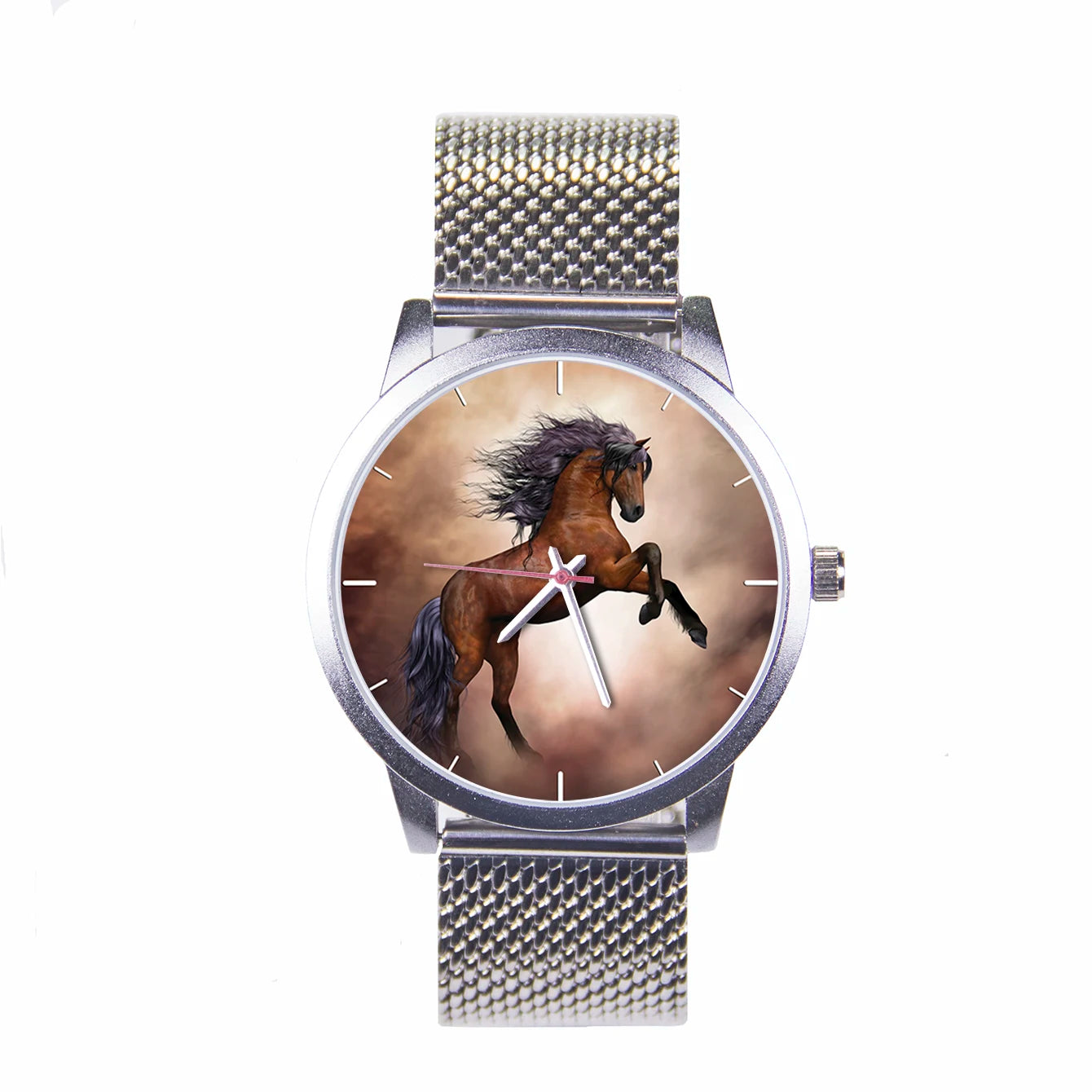 Fashion Trend Quartz Watches for Men Watch Unique Creativity Stallion Men's Stylish Watches Silver Horse Choice