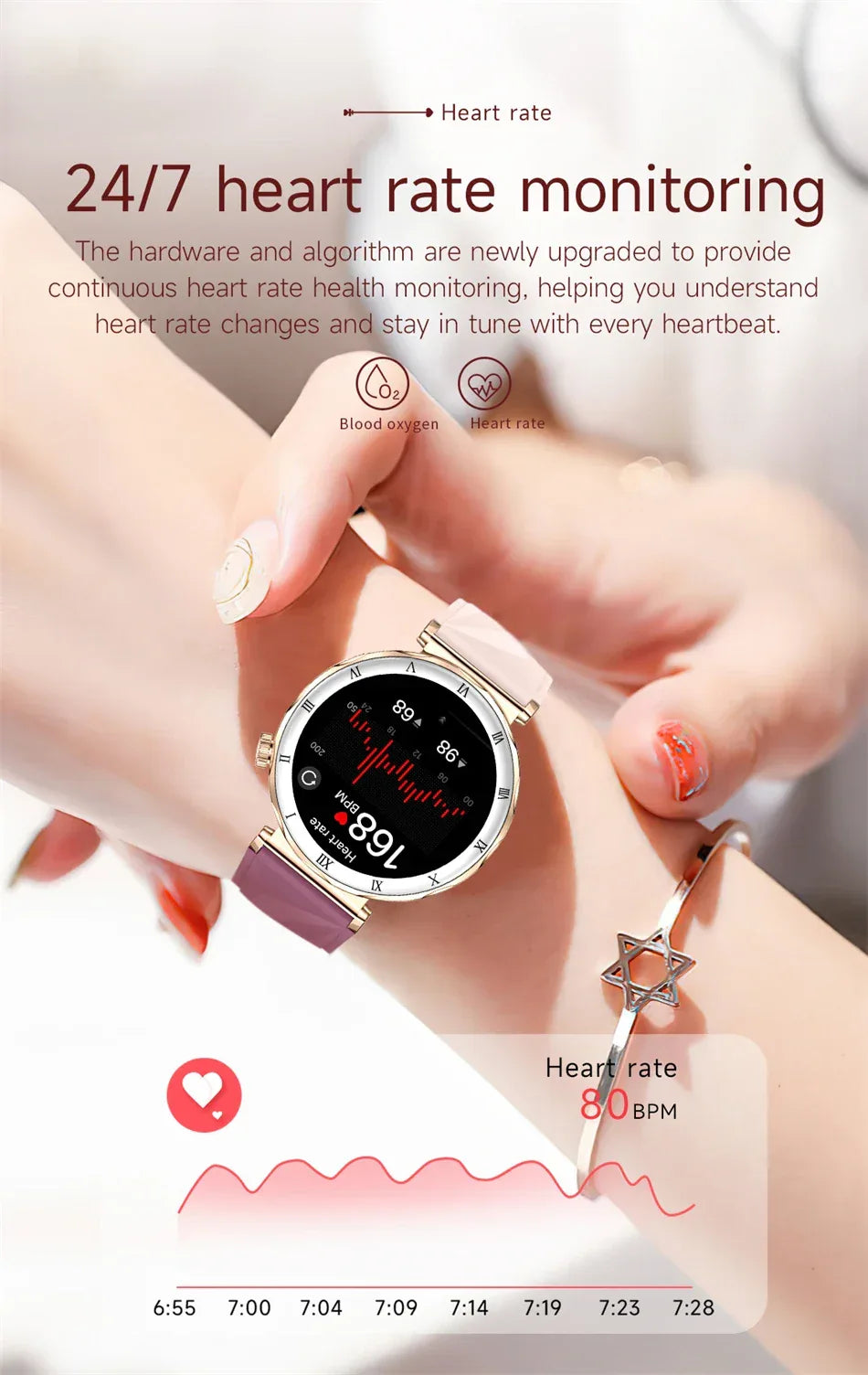 2025 New Fashion Smart Watch Women AMOLED Screen Bluetooth Call Watches Custom Dials Female Health Music Sport Ladies Smartwatch - Wear444