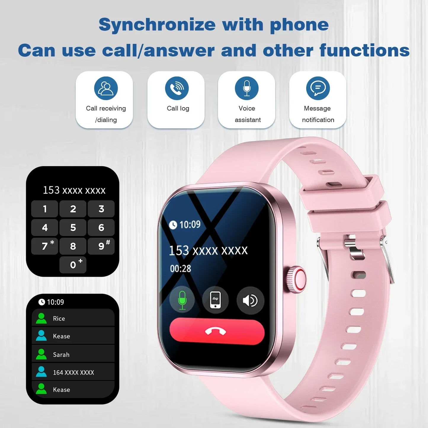 2025 Smart Watch 2.01 Inch HD Display Answer Make Call Message Preview Sport Modes DIY Dial Weather Forecast Men Women - Wear444