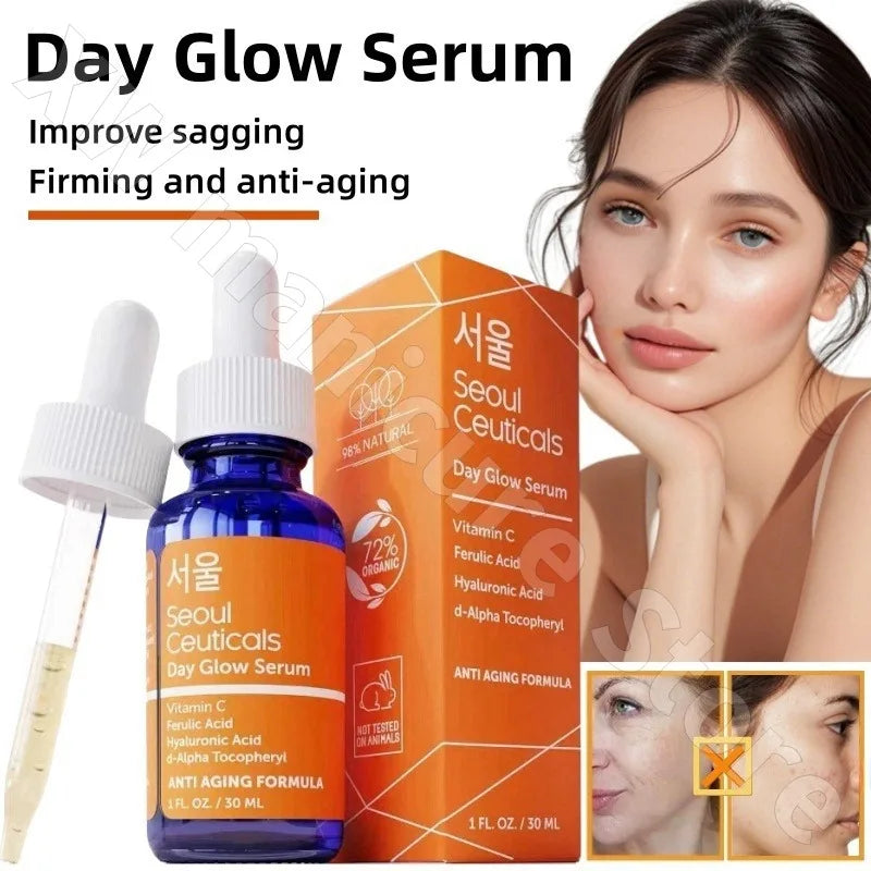 SEOUL CEUTICALS DAY GLOW SERUM VC Essence Brightens Skin Tone Moisturizing and Reduces Fine Lines and Delicate Lifting 30ml
