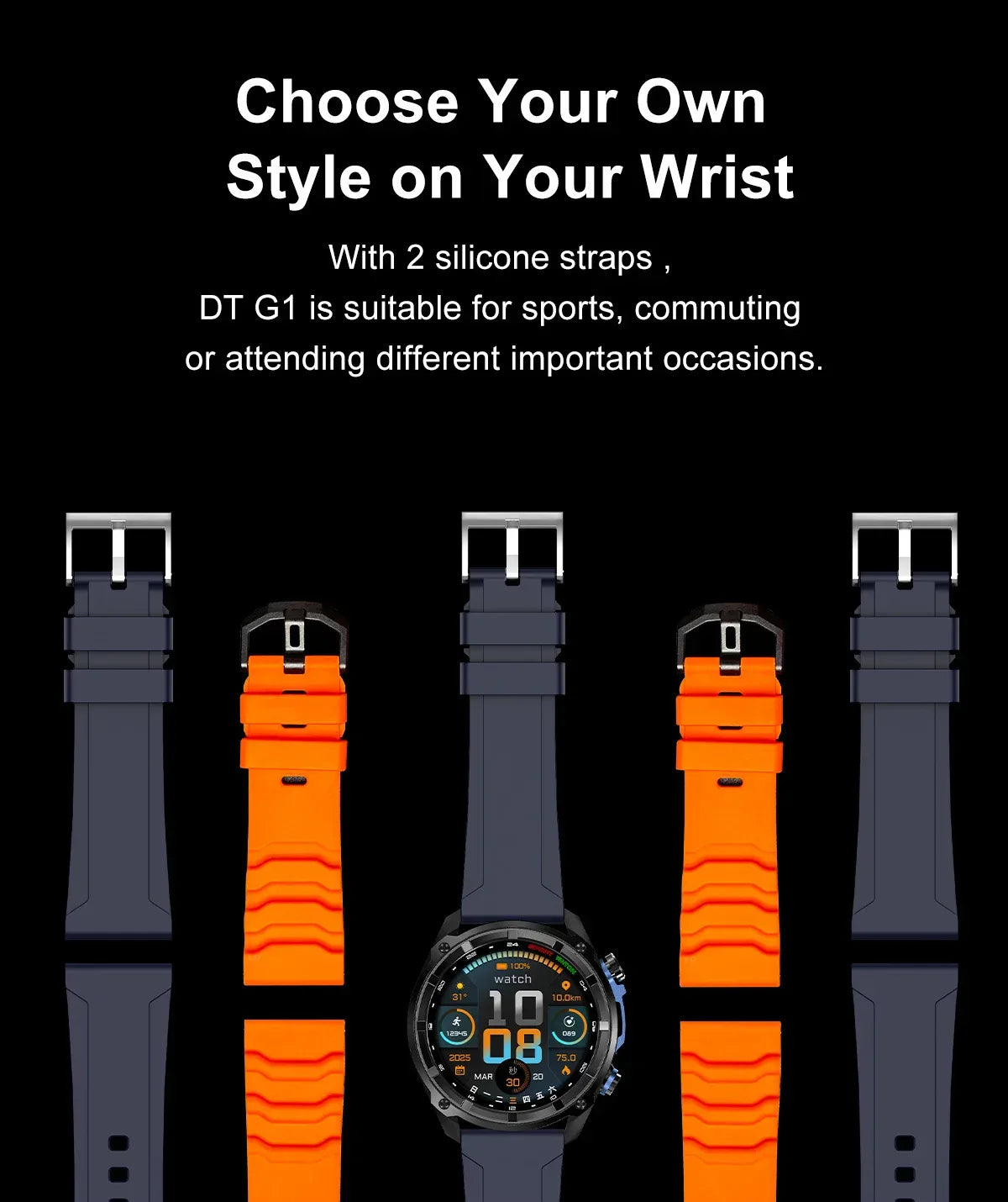 2026 New T-REX Pro Dual-Band AGPS Smartwatch Built-in Offline Map 10ATM Waterproof 30-Days Battery Compass Men Militray Watches - Wear444