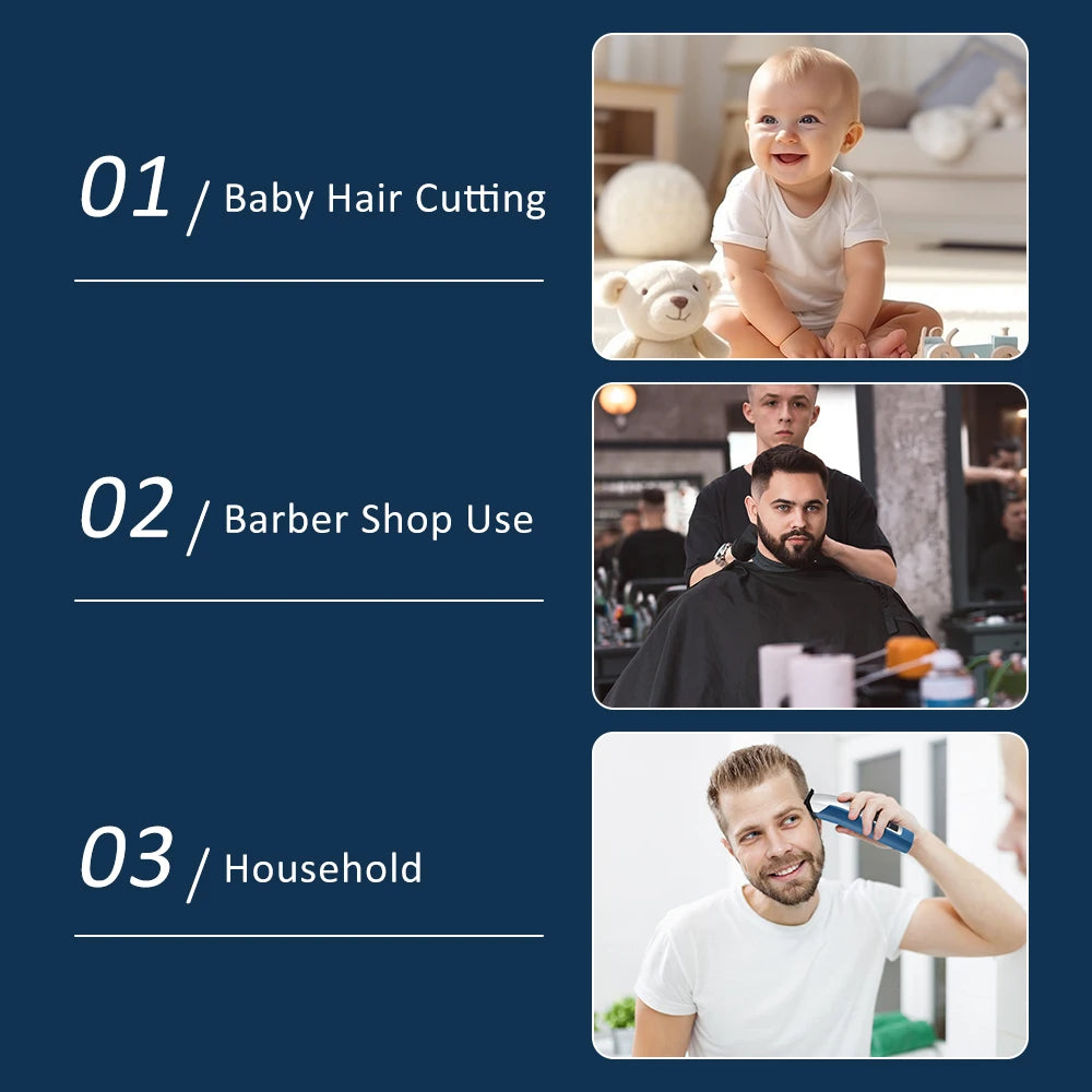 Men's Hair Cutting Machine Electric Trimmer for Man Professional Hair Clipper Barber Beard Shaver With 6pcs 1.5-9mm Limit Comb