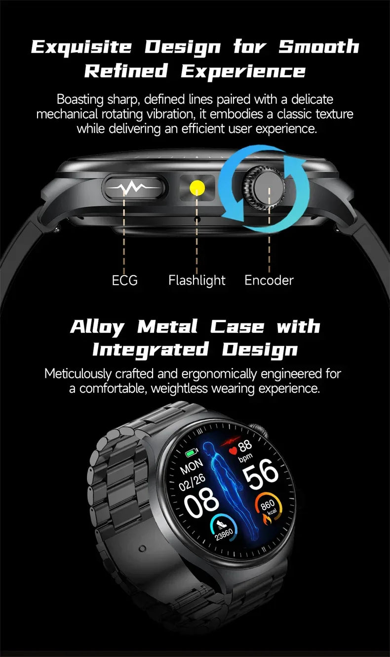 2026New Smart Watch Men Sport ECG Heart Rate Blood Pressure Health Diagnosis Sport Fitness tracking Smartwatches For Men women - Wear444