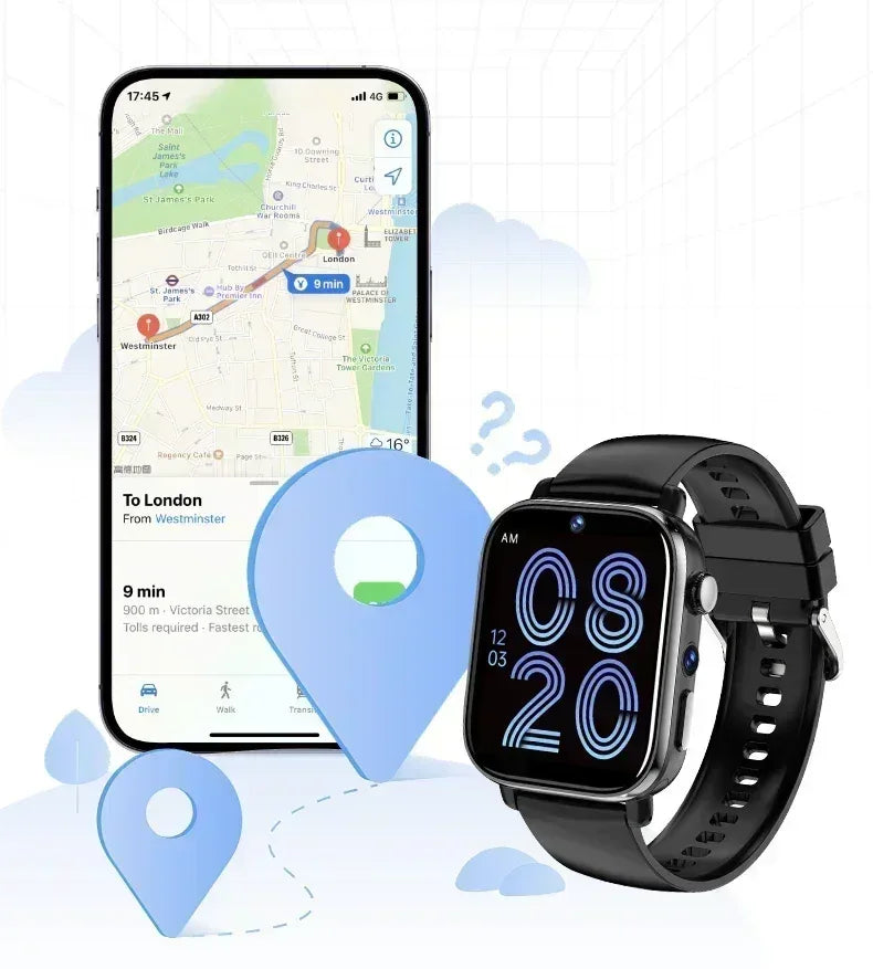 i1 Android Smartwatch with Full 4G/5G SIM Support, HD Camera, GPS, NFC, and Google Play Store，Sport Design for Men Women - Wear444