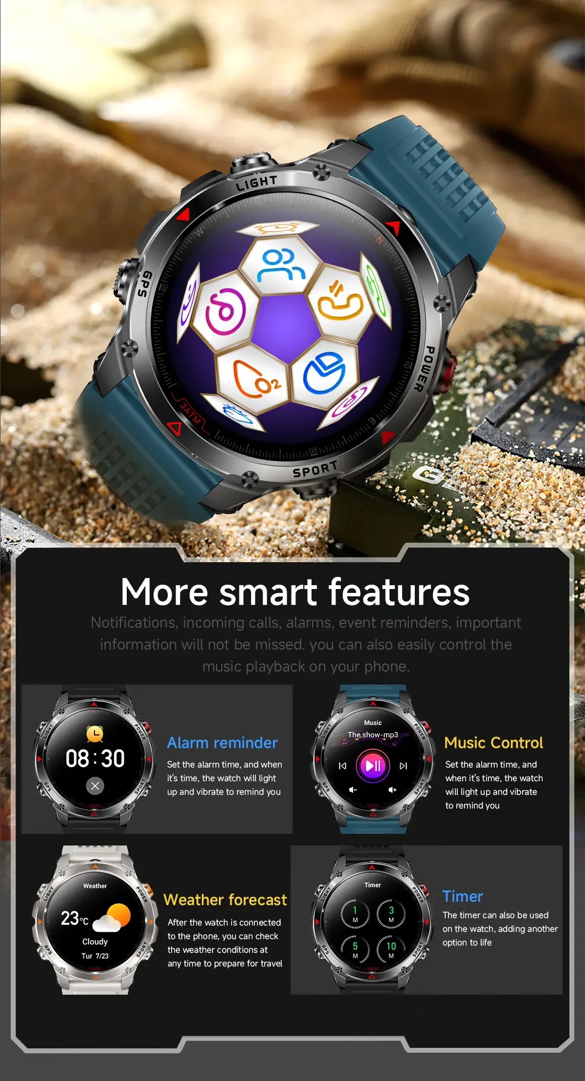 2025 New Women's Fashion Sports Smart Watch Built in GPS 3ATM Waterproof Bluetooth Call Health Monitoring Smartwatches For Women - Wear444