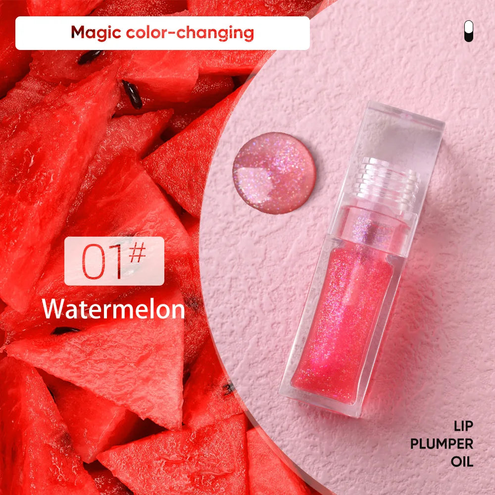 Plumping Clear Lip Oil Tint Glow Lipgloss Custom Logo Cruelty Free Fruit Color Changing Lip Plumper Wholesale Bulk 10pcs/lot