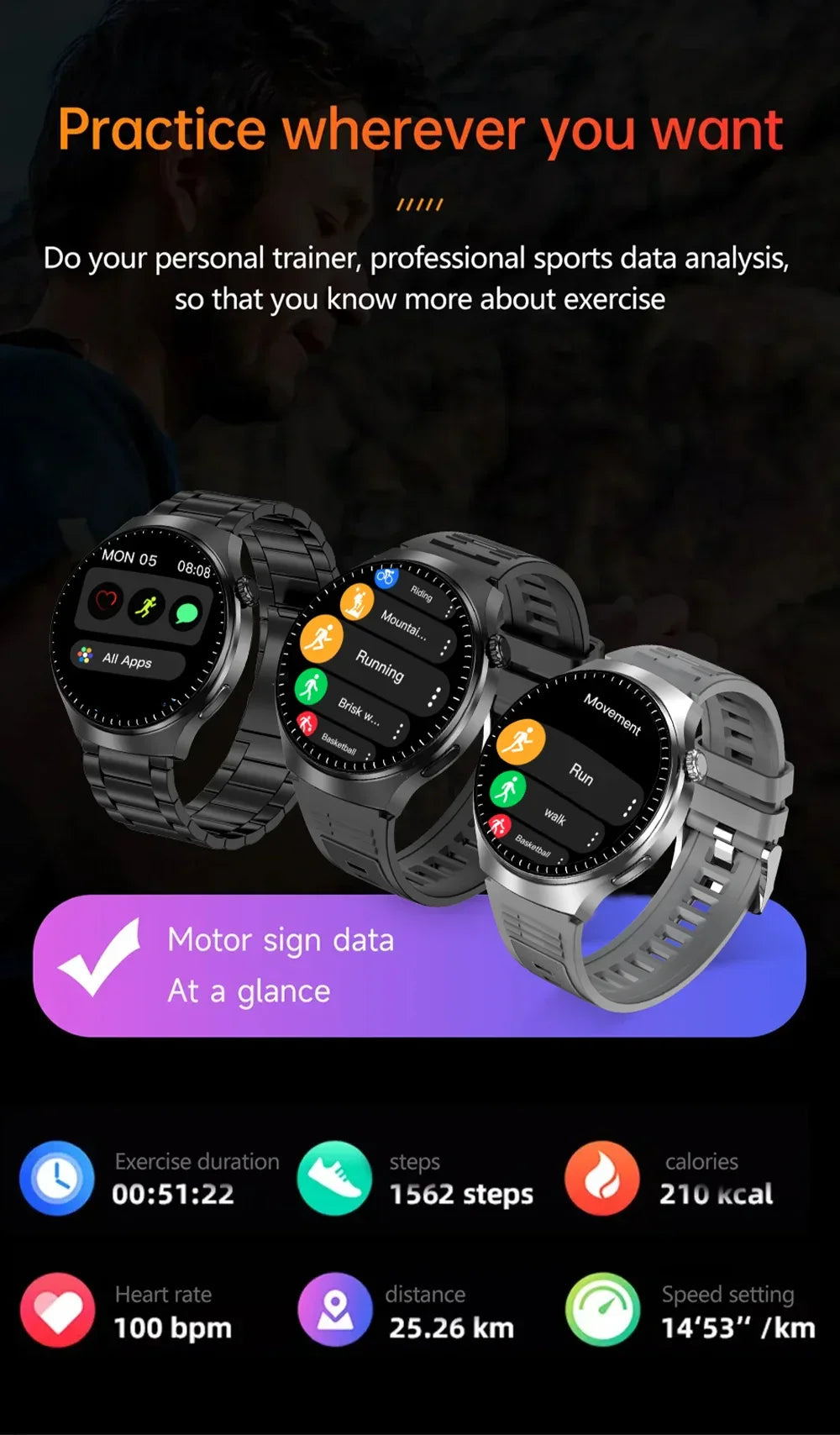 G.L Wear 2025 New Men's Smart Watch HD Display Health Tracking Bluetooth Calling Voice Assistant Sports Smartwatch - Wear444