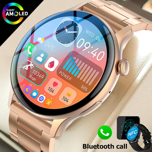 2025 New Real AMOLED HD Smartwatch Ladies Health Monitoring AI Voice Bluetooth Call Smart Watch Women Android IOS - Wear444