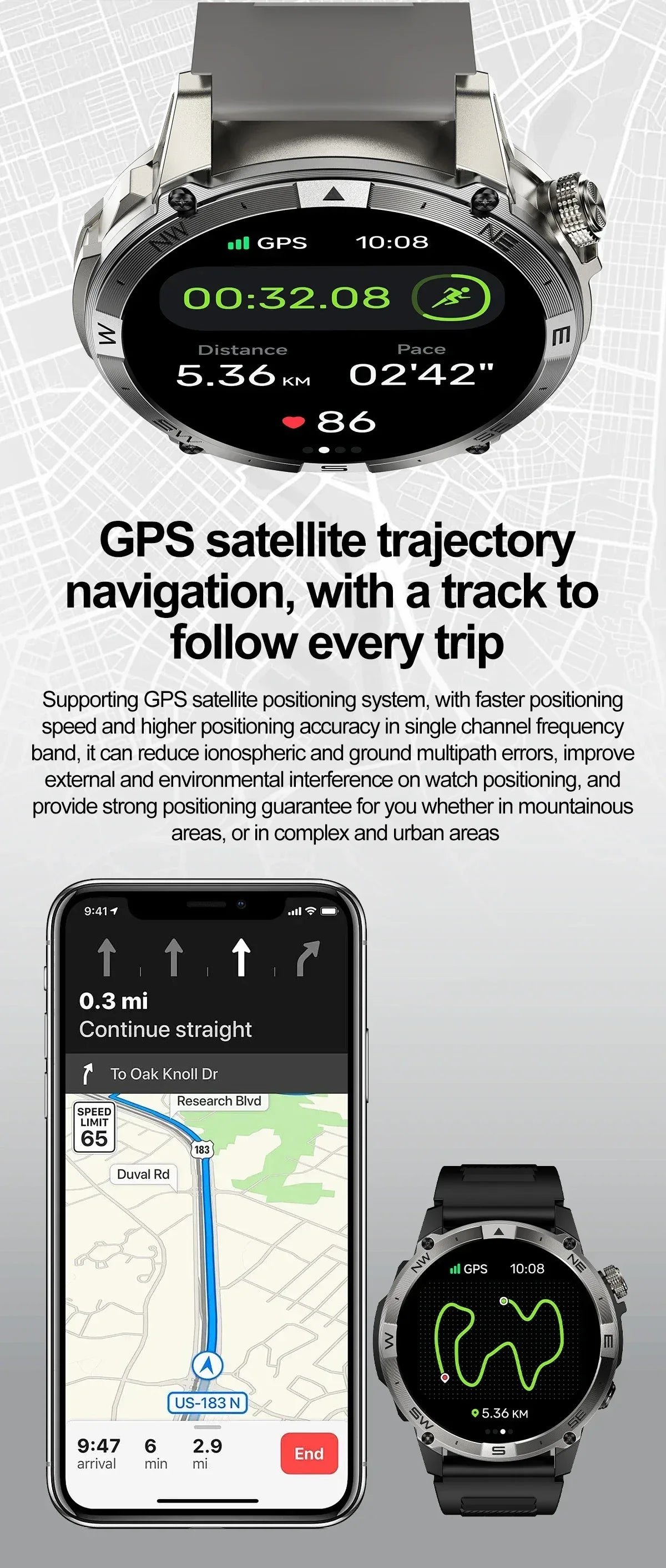 2025 NEW T-Rex Ultra GPS Smart Watch 5 ATM Waterproof Built-in Dual-band GNSS Compass Military Sport Smartwatch Men 2025 New - Wear444