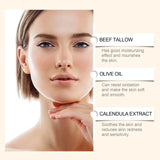 Whipped Beef Tallow Cream Face Body Moisturizer Reduce Wrinkle Increase Elasticity Skin Deep Nourishing Firming Anti Aging Cream