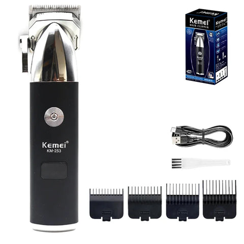 Kemei KM-253 Professional Hair Cutting Machine Men's Haircut Machine Cordless Hair Trimmer Machine USB Charging Hair Clipper