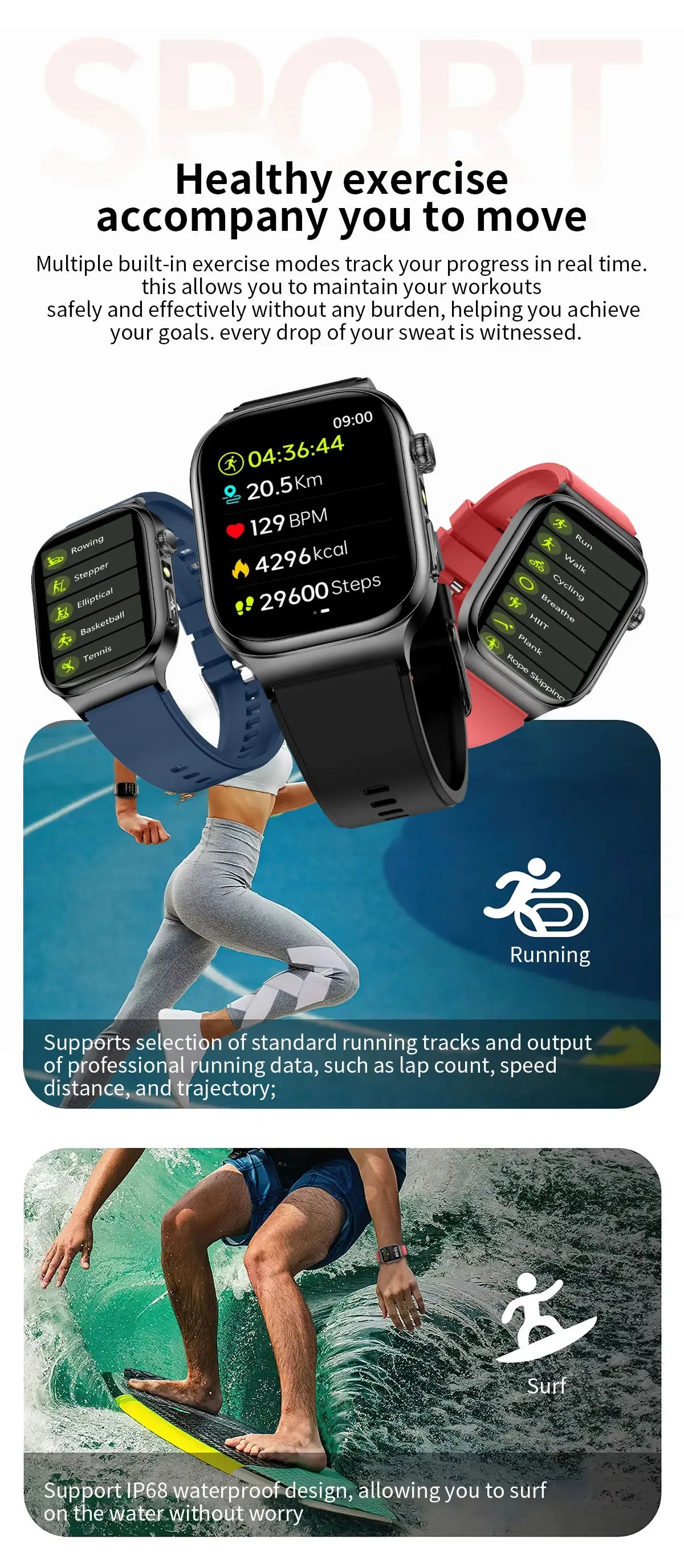 Accurate Measurement Health Smart Watch ECG+PPG Uric Acid Blood Pressure Blood Lipids BT Call Bluetooth Sport tracker Smartwatch - Wear444