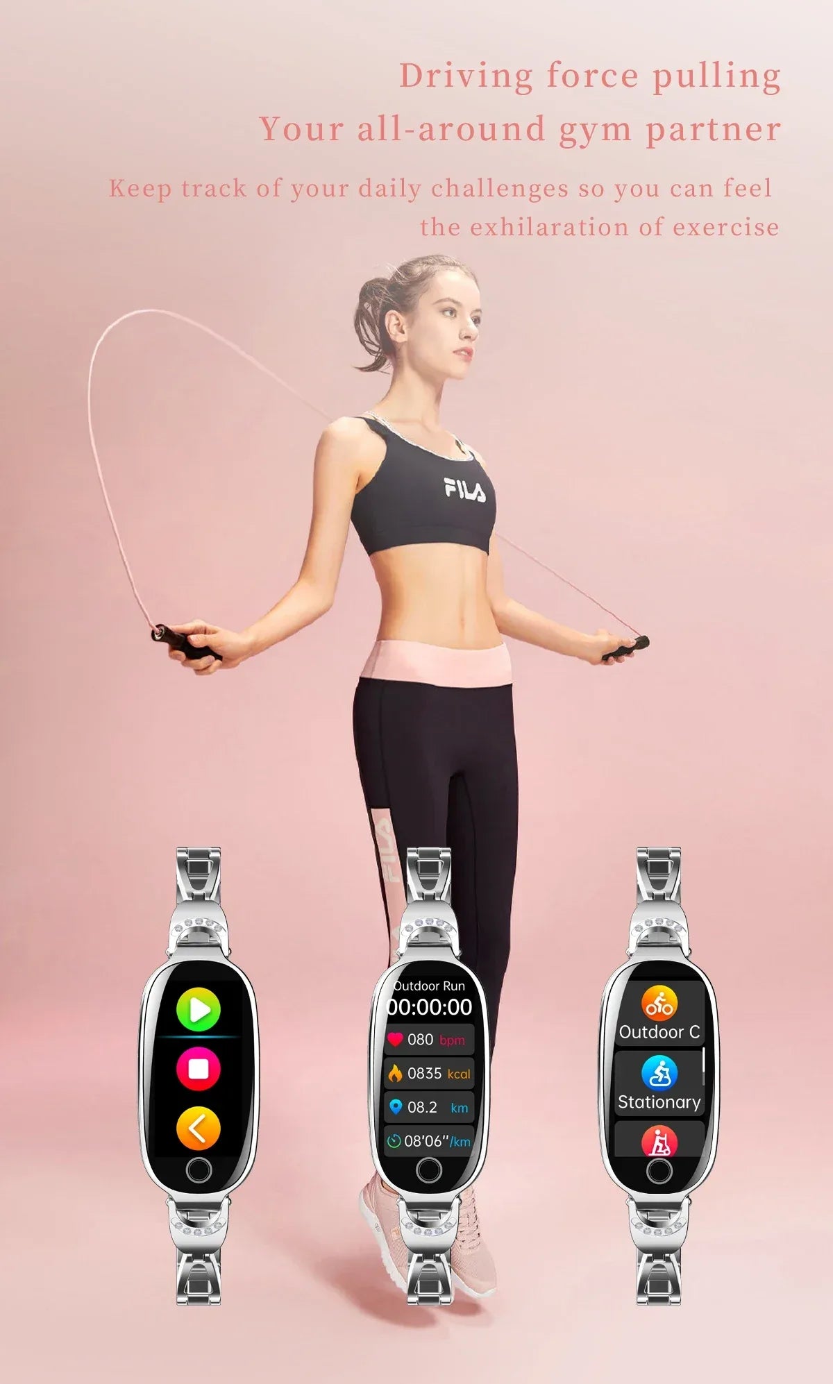 Fashion Smart Watch for Women With Metal Case Strap Bluetooth Calls Femel Menstrual Reminder Heart Rate Blood Pressure Monitor - Wear444