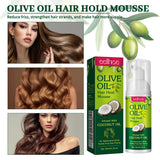 60ml Olive Oil Hair Styling Mousse Curl Styling Long Lasting Moisturising Repair Dry Damaged Curl Care Anti-Frizz Mousse