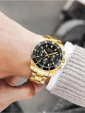 BIDEN Mens Chronograph Stainless Steel Strap Waterproof Date Quartz Watch, Business Casual Wrist Watches