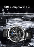 LIGE Men Watches Fashion Quartz Watch Tourbillon Clock Genuine Leather Waterproof Watch Men Military Wristwatch Man Reloj Hombre