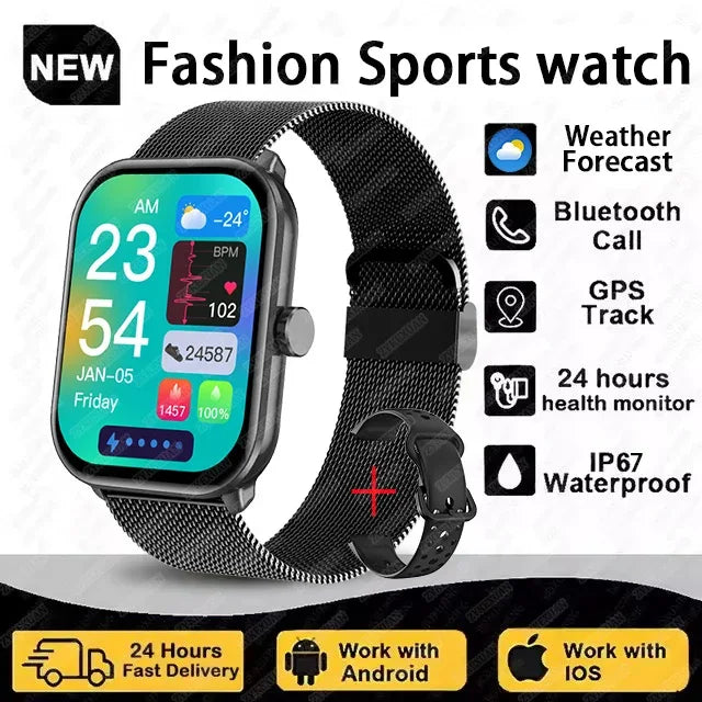 2025 New For Android ios Watch 5 Original Men GPS Track Bluetooth Call Heart rate Waterproof Sport Fitness Smart bracelet Women - Wear444