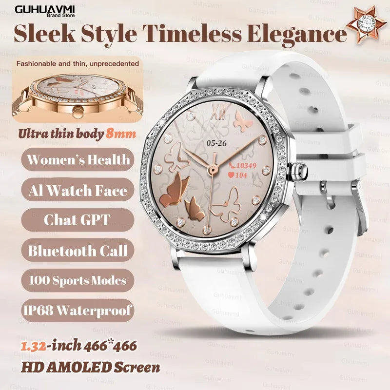 Luxury Women's Smartwatches Diamond Dial Fashion Smart Watch Heart Rate Monitor Sleep Tracking IP67 Waterproof For Android & IOS - Wear444