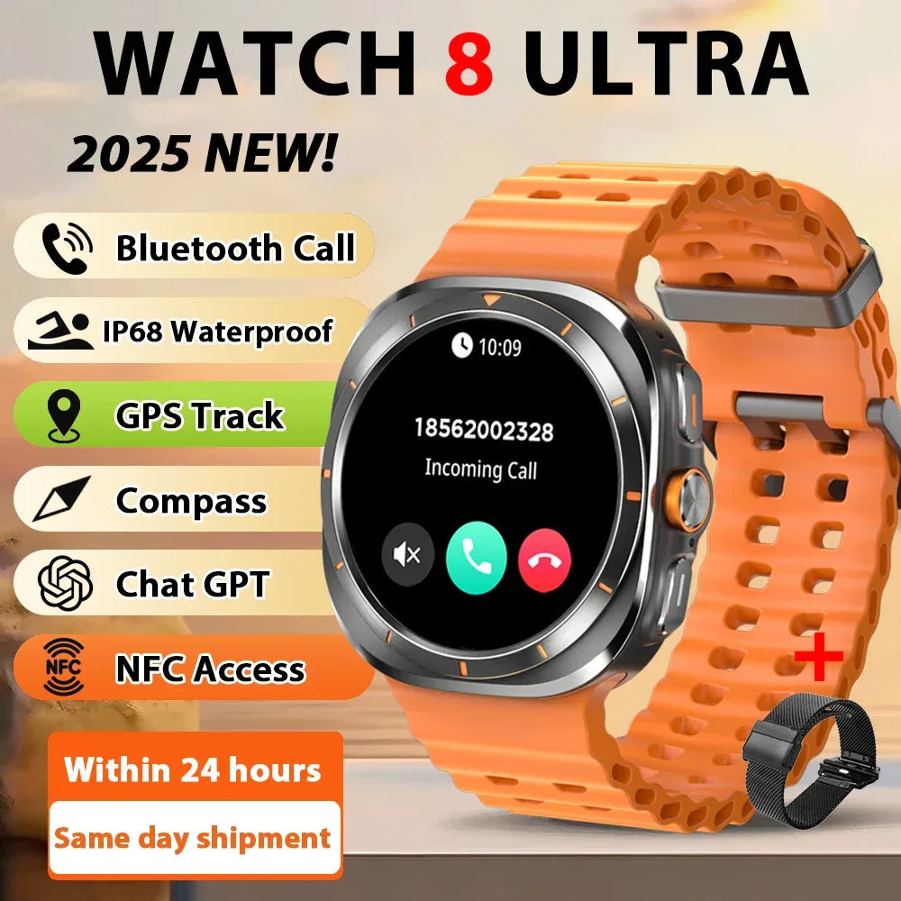 2025 New Watch8 Ultra Smart Watch Classic NFC Health Monitoring Bluetooth Call 3ATM Waterproof HD Smartwatch For IOS Android - Wear444