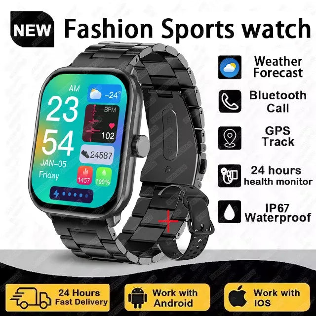 2025 New For Android ios Watch 5 Original Men GPS Track Bluetooth Call Heart rate Waterproof Sport Fitness Smart bracelet Women - Wear444