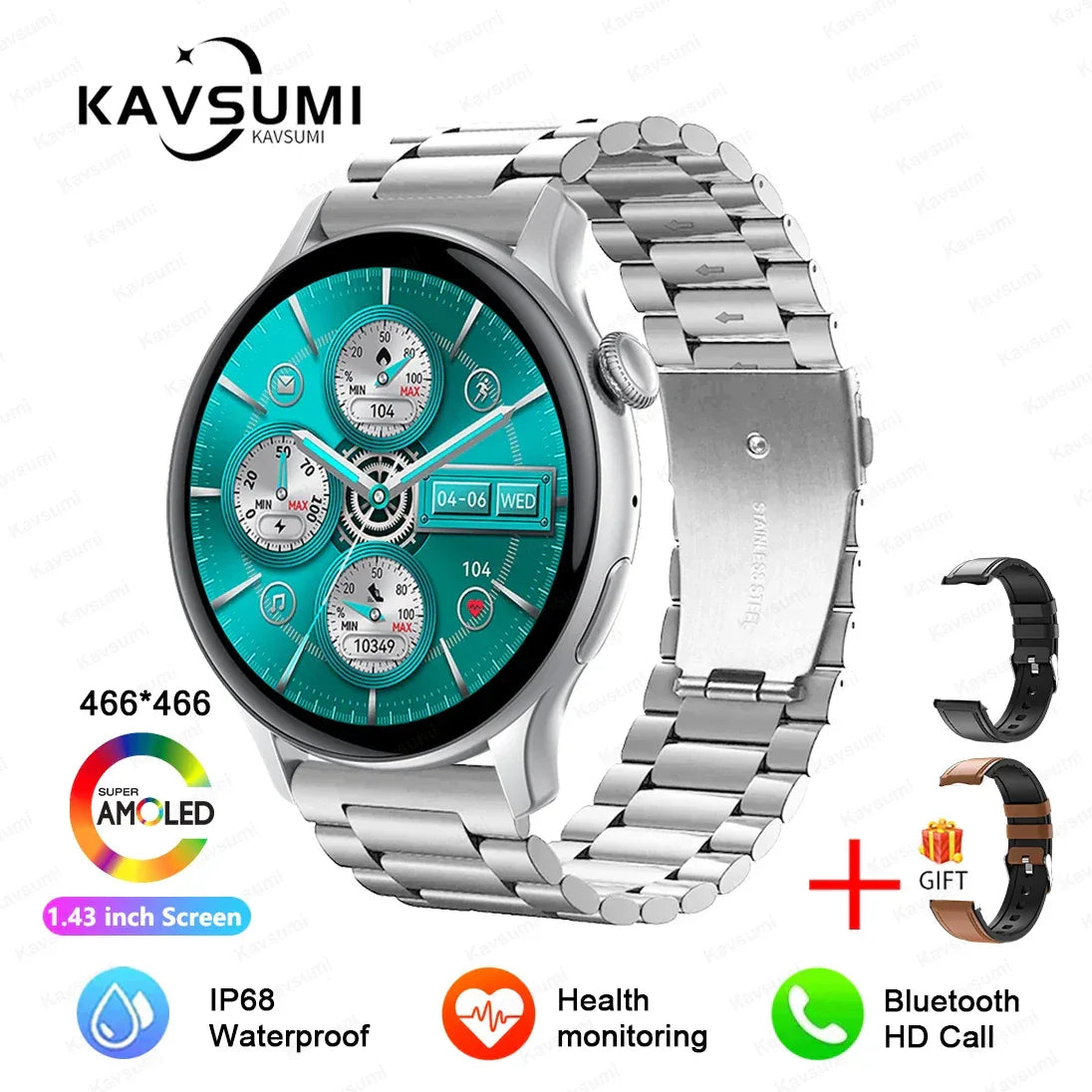 Smartwatch for Women AMOLED Screen Always Display Time NFC IP68 Waterproof Sports Call Women Smart Watch For Women Custom dial - Wear444