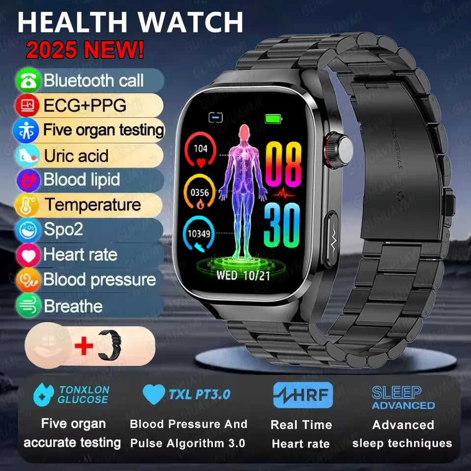 2025New Micro Physical Examination Smart Watch For Men Uric Acid Body Fat Five Organ Health Watches Bluetooth Call SmartBracelet - Wear444