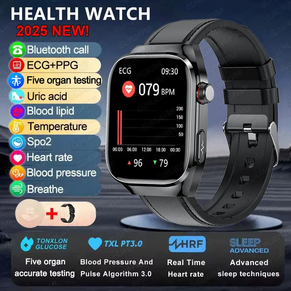 2025New Micro Physical Examination Smart Watch For Men Uric Acid Body Fat Five Organ Health Watches Bluetooth Call SmartBracelet - Wear444