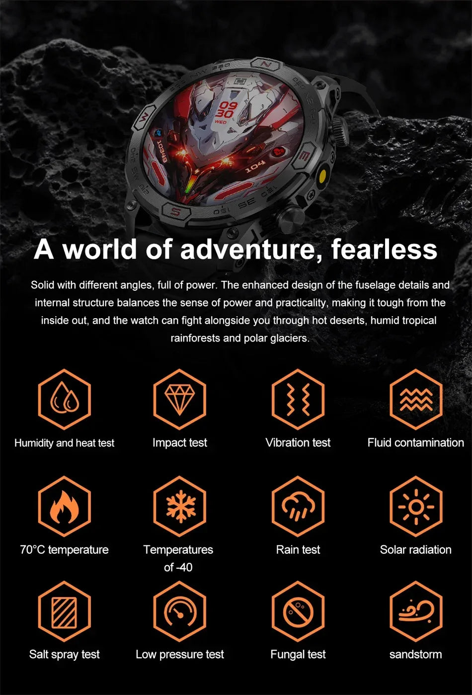 2025New Smart Watch AMOLED Screen GPS Sport Fitness Waterproof LED Lights Compass HD Call Call Smartwatch For Android iOS man - Wear444