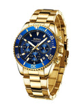 BIDEN Mens Chronograph Stainless Steel Strap Waterproof Date Quartz Watch, Business Casual Wrist Watches