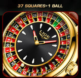 LIGE Quartz Man Watch Fashion Luxury Creative Roulette Game Dial Design Leather Casual Life Waterproof Watches for Men Gifts+Box