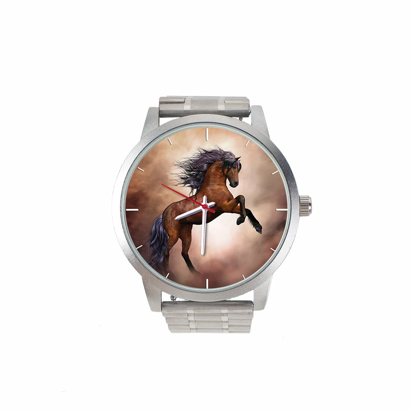 Fashion Trend Quartz Watches for Men Watch Unique Creativity Stallion Men's Stylish Watches Silver Horse Choice