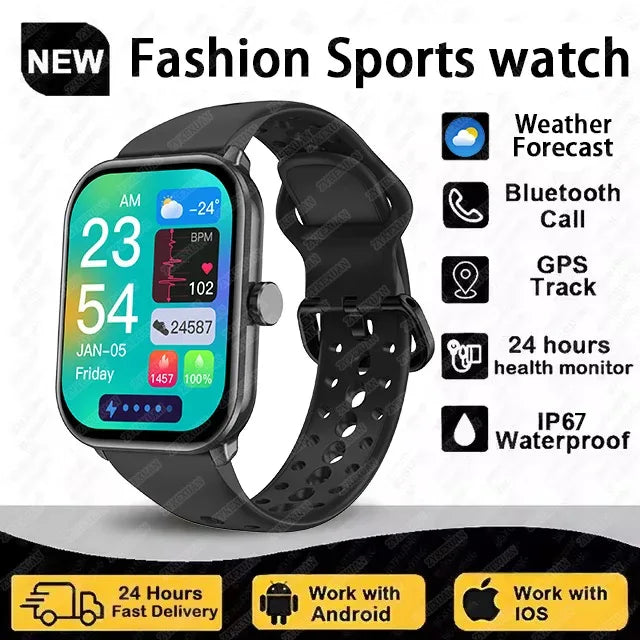 2025 New For Android ios Watch 5 Original Men GPS Track Bluetooth Call Heart rate Waterproof Sport Fitness Smart bracelet Women - Wear444