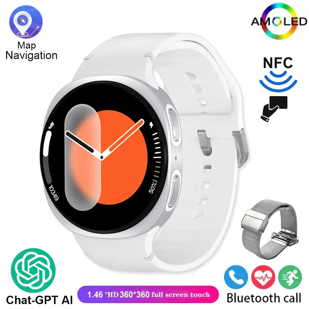 2025 New Smart Watch 8 Classic 46mm Ultra HD Screen ChatGPT GPS NFC Compass Clock Bluetooth Call Waterproof Smartwatch Men Women - Wear444