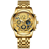 BINBOND B4010 Fashion Casual Quartz Men Watch Stainless Steel Strap Luxury Dial Luminous 30M Waterproof Business Men Wristwatch
