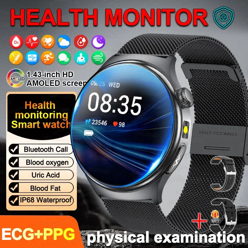 2026New Health Sport ECG AI Diagnosis Smart Watches Men Heart Rate Blood Pressure IP68 Waterproof Smartwatches For Men women - Wear444