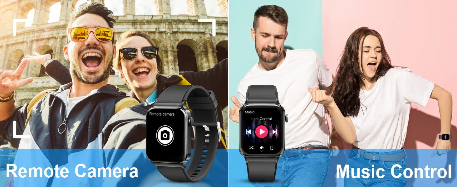 Smart Watch, 1.85" Smartwatch (Answer/Make Call), IP68 Waterproof Fitness Tracker, 100+ Sport Modes, Heart Rate and Sleep Monito - Wear444