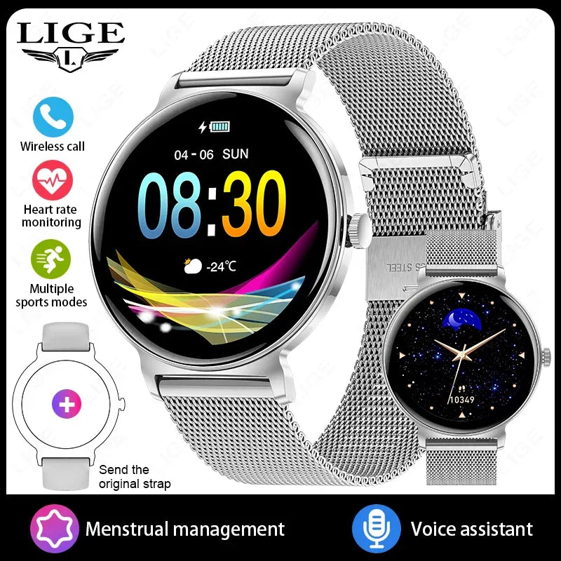 For Android IOS New Ultra Thin Smart Watch Women Screen Always Display Time Sports Bracelet Bluetooth Call Fashion Smartwatch - Wear444