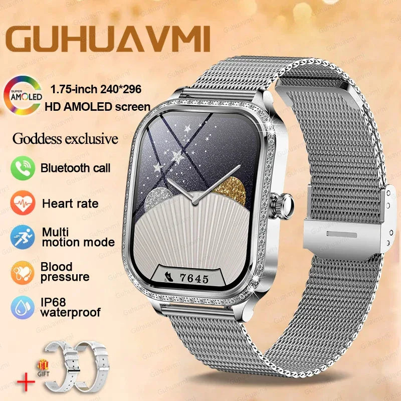 2026New Women Fashion Smartwatch HD Curved Screen Female Menstrual Tracking Waterproof Sports Fitness Bluetooth Call Smart Watch - Wear444