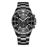 BIDEN Mens Chronograph Stainless Steel Strap Waterproof Date Quartz Watch, Business Casual Wrist Watches