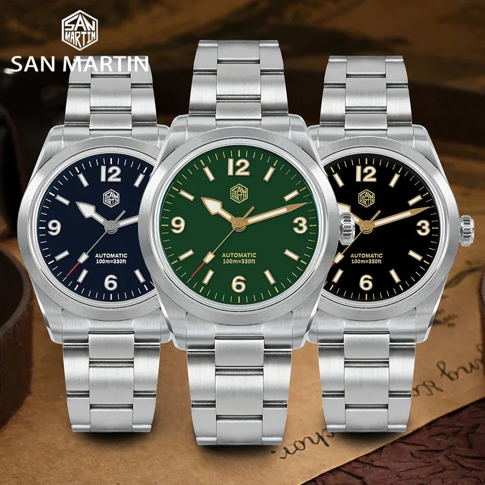 San Martin enamel watch case side profile AR sapphire — Wear444