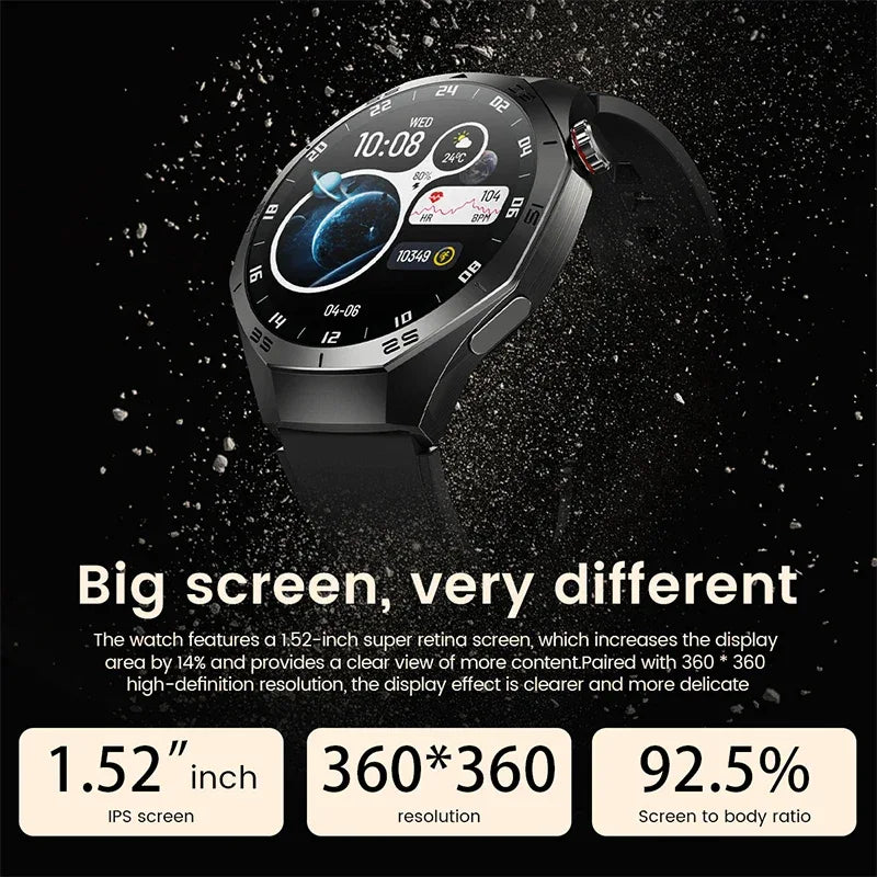 2025New For Android and ios Smart Watch Men AMOLED Screen GPS Motion trajectory Heart Rate Bluetooth Calls SmartWatch Waterproof - Wear444
