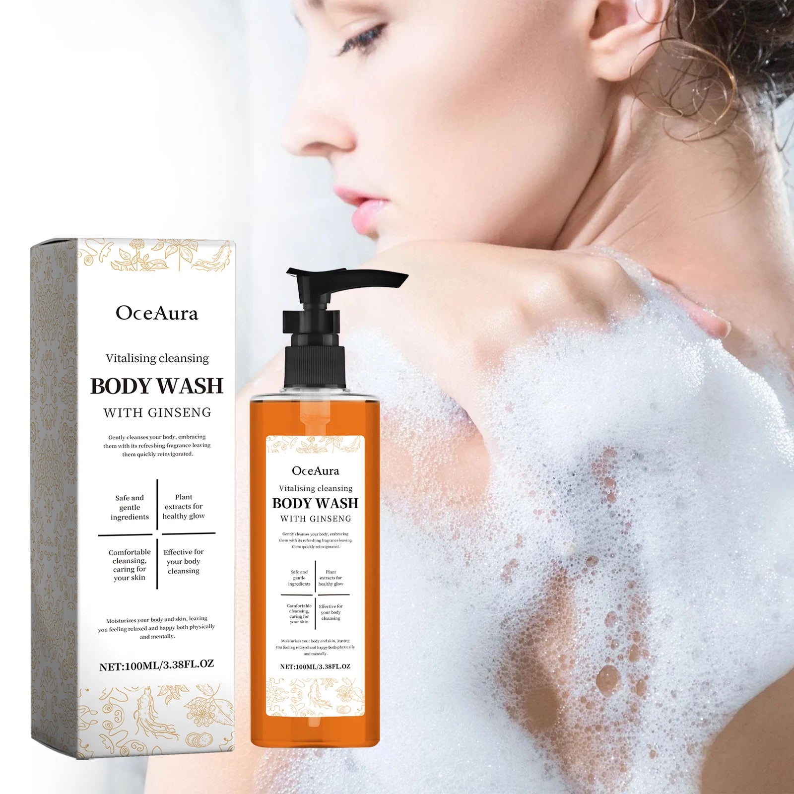 Happy Bath Body Wash Oil Deep Cleaning Dirt Remove Back Acne Smooth Brighten Skin Relax Body Improve Mood Refreshing Shower Gel