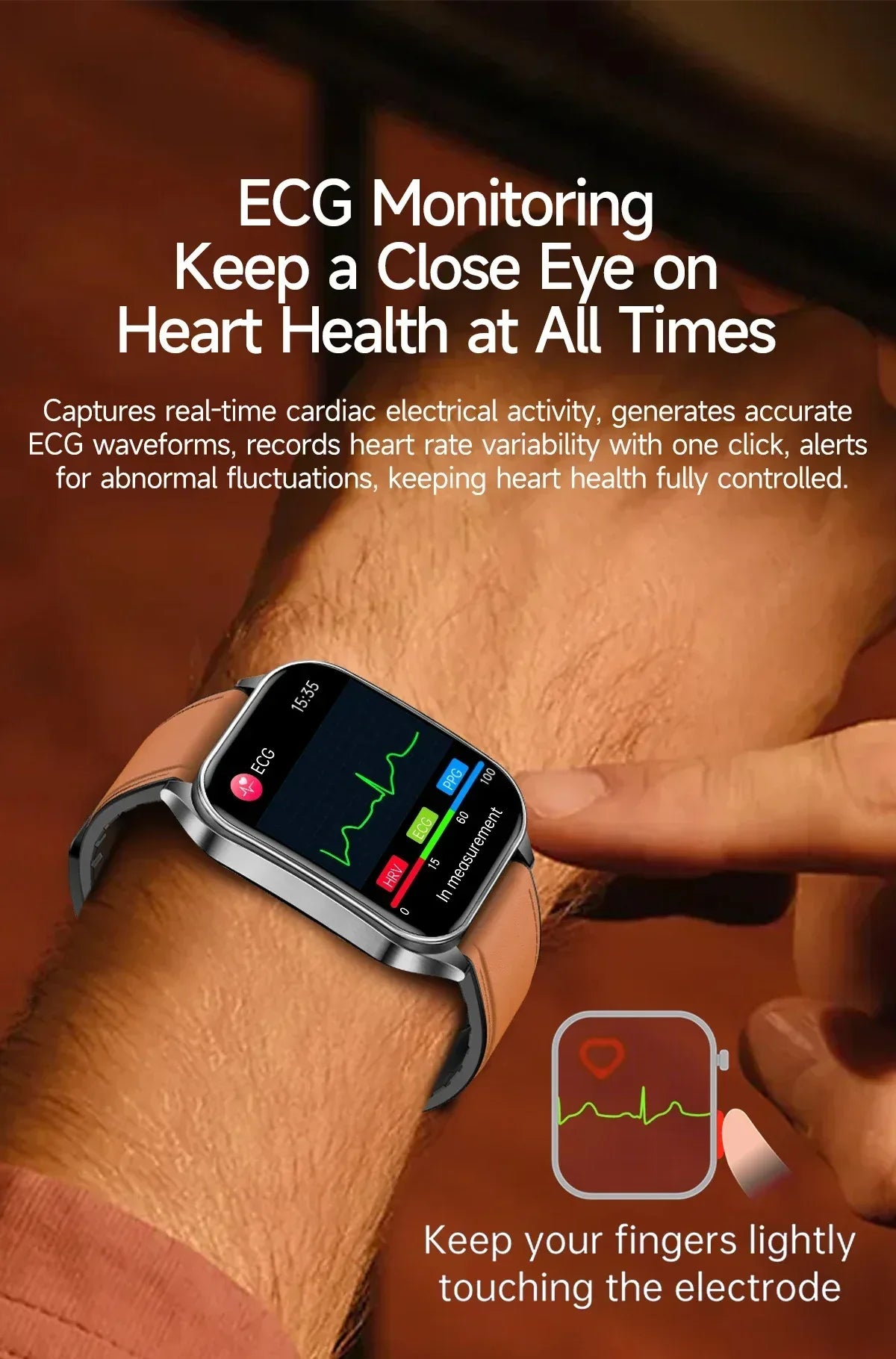 2025Hot AI-GPT Diagosis ECG Health SmartWatch Blood Pressure Lipid Uric Acid 650nm Dual-Probelaser Heart Analysis Smart bracelet - Wear444