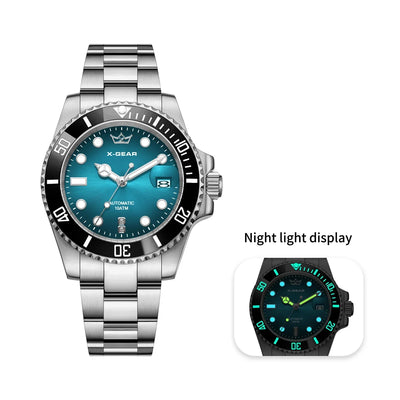 X-GEAR Water Ghost ceramic bezel automatic dive watch hero shot — Wear444