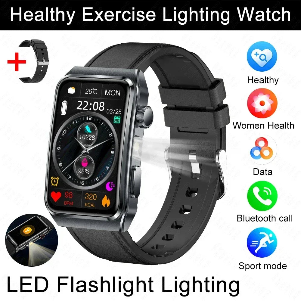 2025 New Nursing Grade ECG+PPG Pulse therapy Smartwatch Men Blood lipid Uric acid Bluetooth call Health Bracelet For Android iOS - Wear444