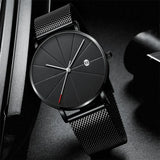Watches for Men Luxury Fashion Mens Business Watch Ultra Thin Thin Stainless Steel Mesh Belt Quartz Wrist Watch reloj hombre