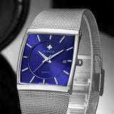 WWOOR 2024 Fashion Men Watch Full Steel Mesh Belt Waterproof Men Clock Luxury Watch For Men Quartz Sport Wristwatch Reloj Hombre