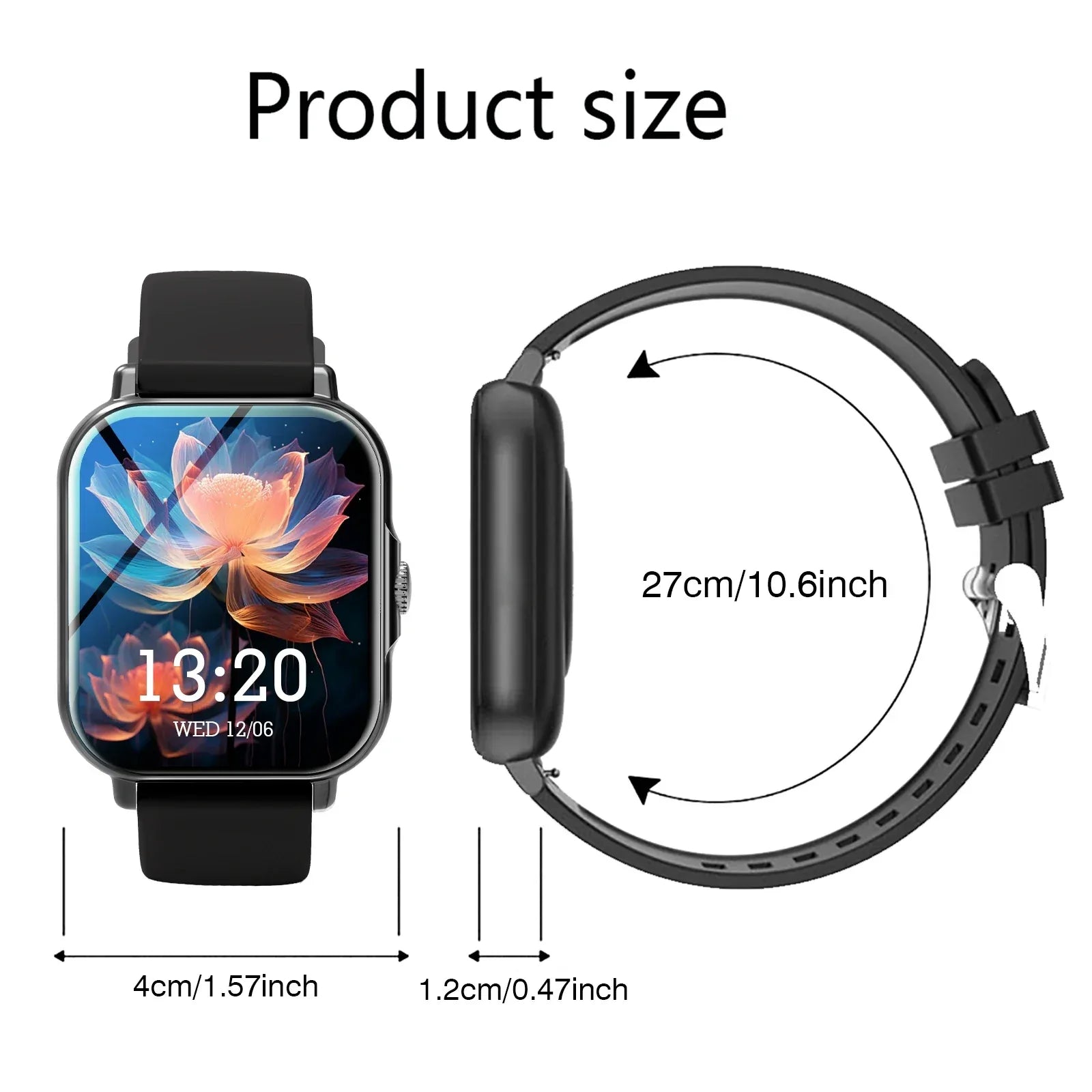 Smart watch, for men and women, wireless calling, fitness tracker, 2.01 inch screen, sports smart watch - Wear444