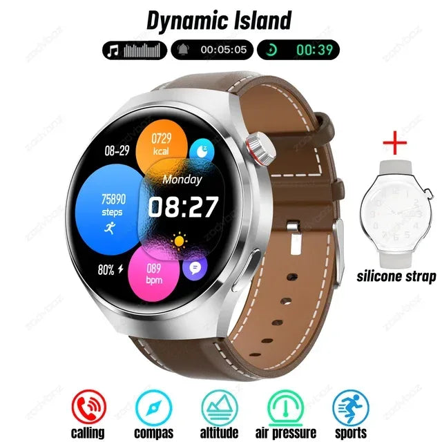 Gift Man Health Monitor Waterproof BT Call NFC AMOLED Screen 360*360 GPS Track Compass New military GT4 Pro 2026 SmartWatch Men - Wear444