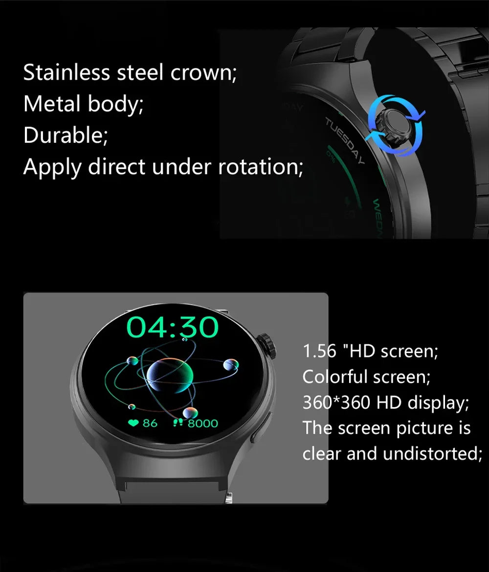 G.L Wear 2025 New Men's Smart Watch HD Display Health Tracking Bluetooth Calling Voice Assistant Sports Smartwatch - Wear444